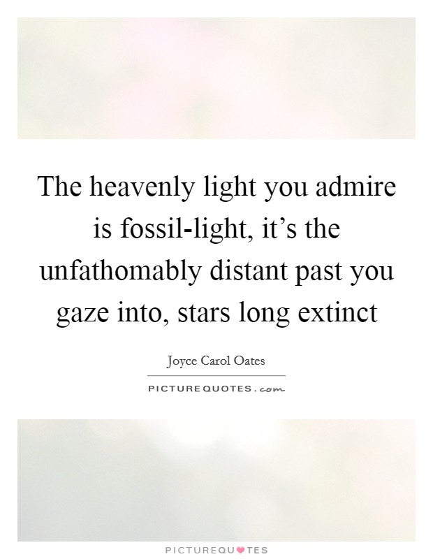 The heavenly light you admire is fossil-light, it's the unfathomably distant past you gaze into, stars long extinct Picture Quote #1