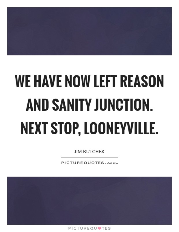 We have now left Reason and Sanity Junction. Next stop, Looneyville Picture Quote #1