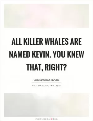 All killer whales are named Kevin. You knew that, right? Picture Quote #1