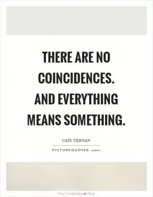 There are no coincidences. And everything means something Picture Quote #1