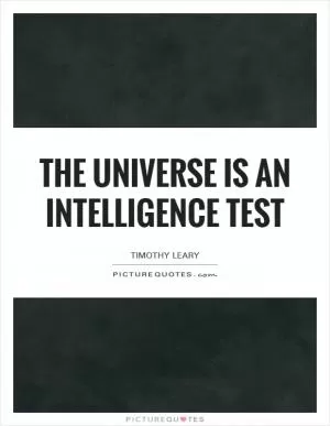 The universe is an intelligence test Picture Quote #1