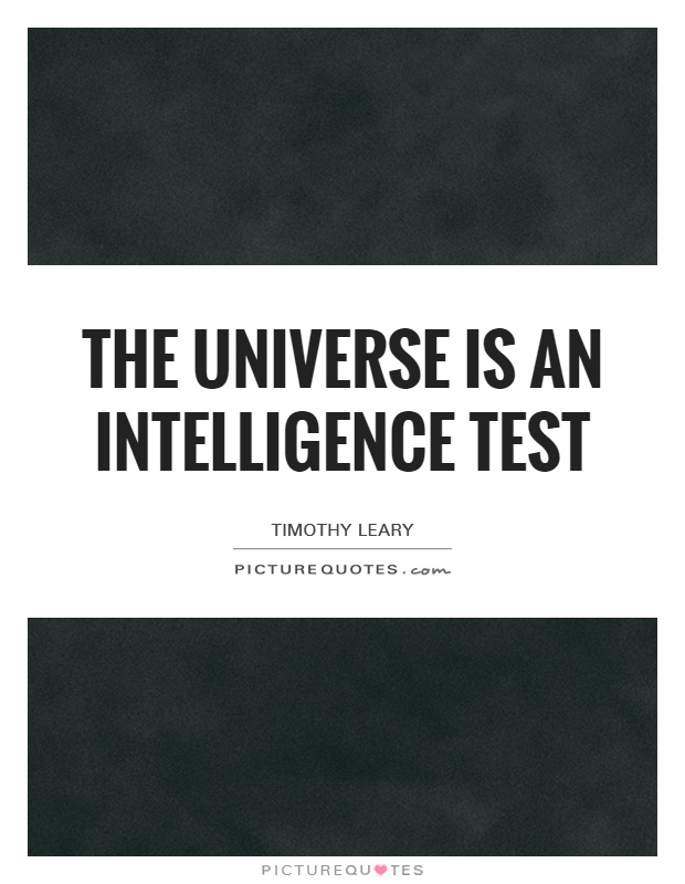 The universe is an intelligence test Picture Quote #1