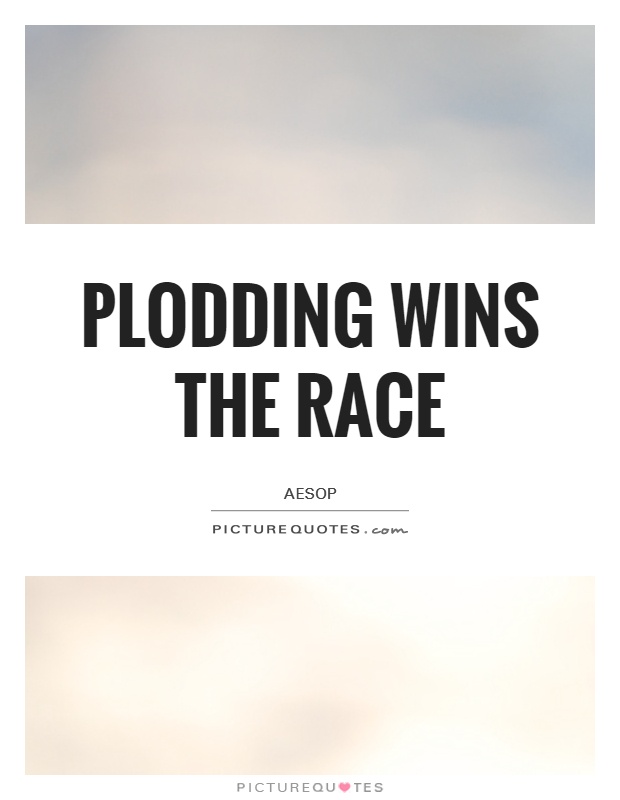 Plodding wins the race Picture Quote #1