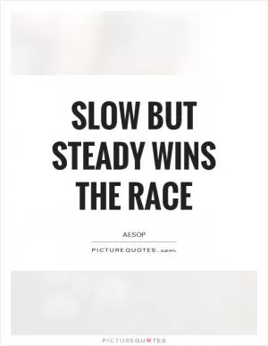 Slow but steady wins the race Picture Quote #1