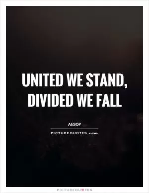 United we stand, divided we fall Picture Quote #1