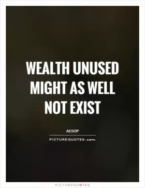 Wealth unused might as well not exist Picture Quote #1
