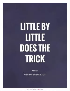 Little by little does the trick Picture Quote #1