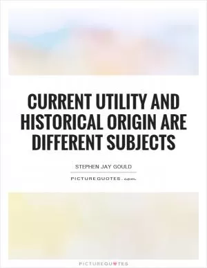 Current utility and historical origin are different subjects Picture Quote #1