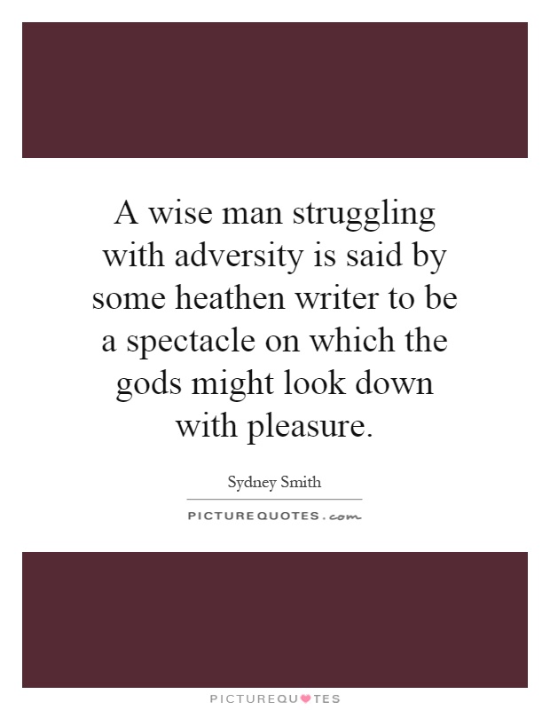 A wise man struggling with adversity is said by some heathen writer to be a spectacle on which the gods might look down with pleasure Picture Quote #1