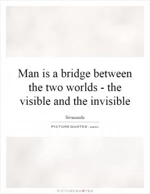 Man is a bridge between the two worlds - the visible and the invisible Picture Quote #1