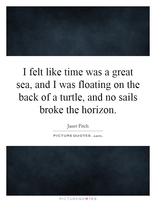 I felt like time was a great sea, and I was floating on the back of a turtle, and no sails broke the horizon Picture Quote #1