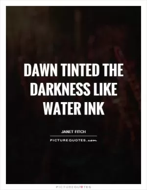 Dawn tinted the darkness like water ink Picture Quote #1