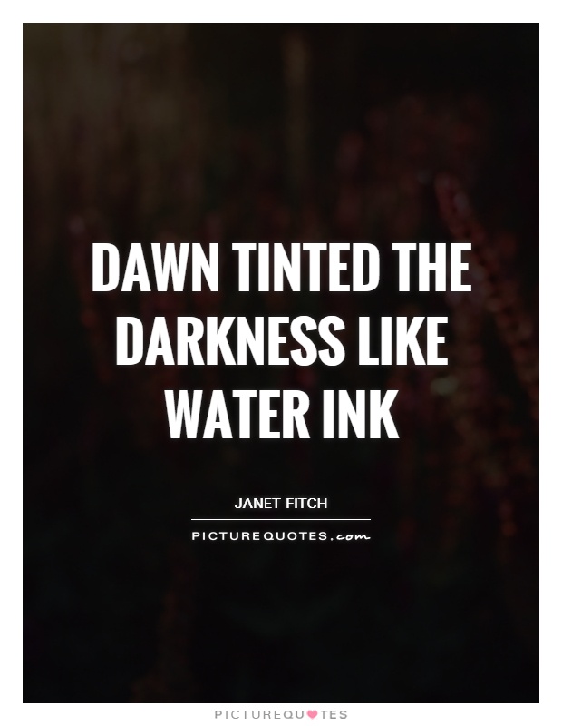 Dawn tinted the darkness like water ink Picture Quote #1
