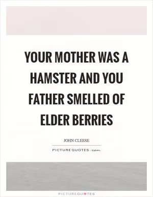Your Mother was A Hamster and you Father Smelled of elder berries Picture Quote #1