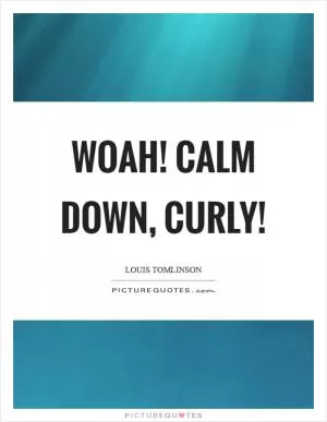 Woah! Calm down, Curly! Picture Quote #1