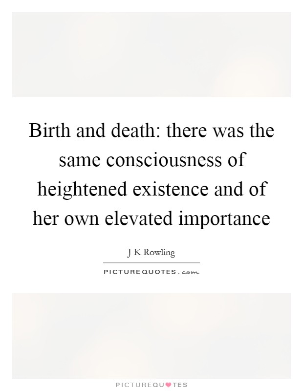 Birth and death: there was the same consciousness of heightened existence and of her own elevated importance Picture Quote #1