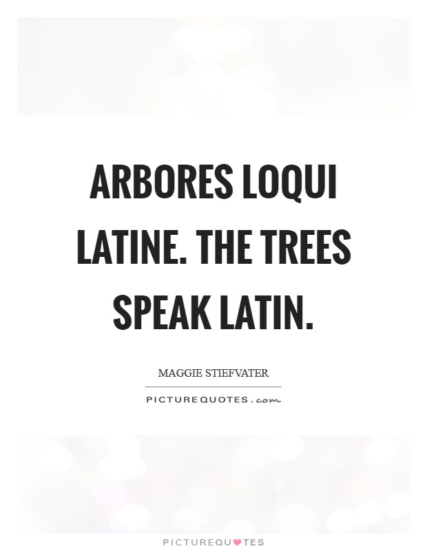 Arbores loqui latine. The trees speak Latin Picture Quote #1