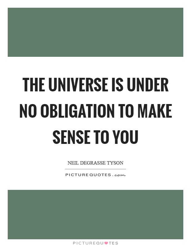 The Universe is under no obligation to make sense to you Picture Quote #1