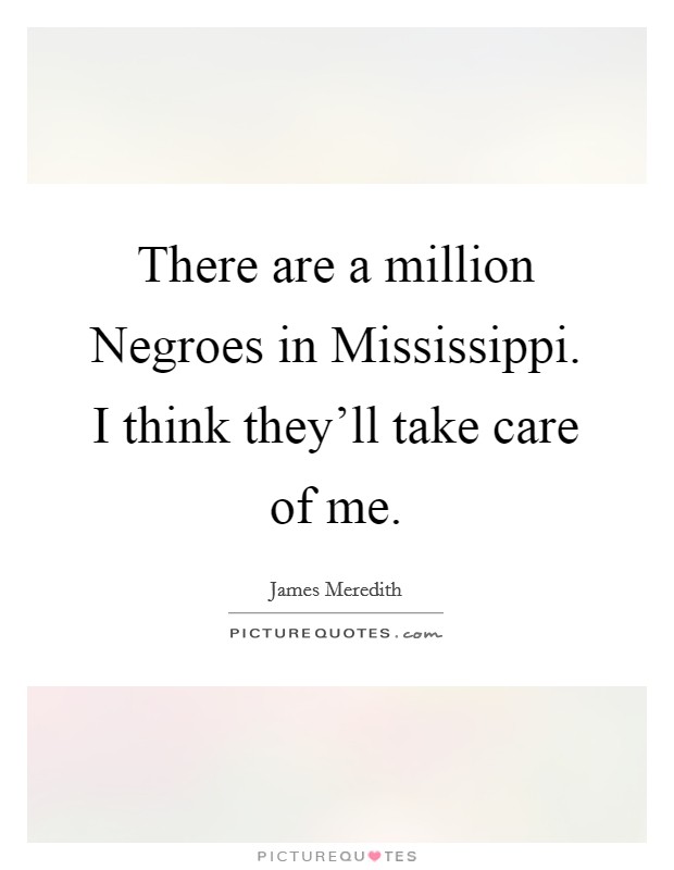 There are a million Negroes in Mississippi. I think they'll take care of me Picture Quote #1