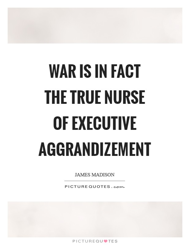 War is in fact the true nurse of executive aggrandizement Picture Quote #1