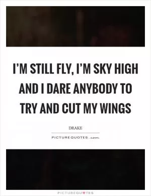 I’m still fly, I’m sky high and I dare anybody to try and cut my wings Picture Quote #1
