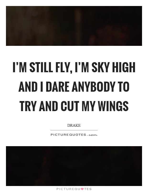 I'm still fly, I'm sky high and I dare anybody to try and cut my wings Picture Quote #1