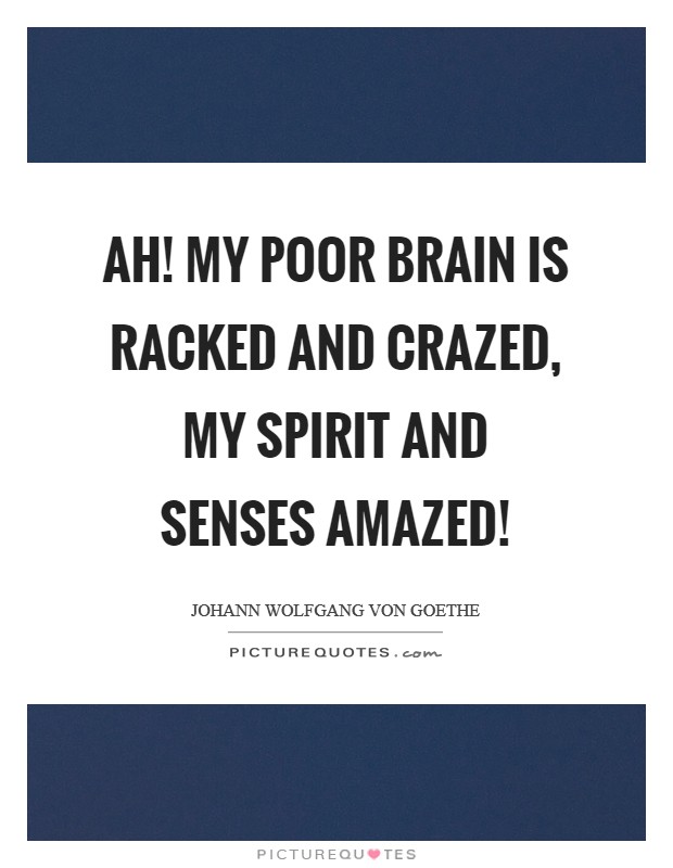 Ah! my poor brain is racked and crazed, My spirit and senses amazed! Picture Quote #1