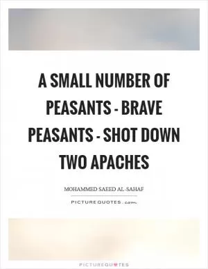 A small number of peasants - brave peasants - shot down two Apaches Picture Quote #1
