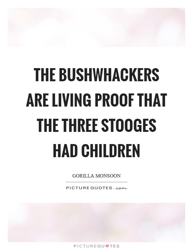 The Bushwhackers are living proof that the Three Stooges had children Picture Quote #1