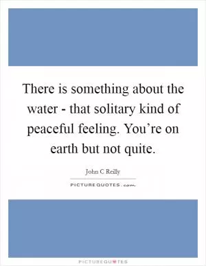 There is something about the water - that solitary kind of peaceful feeling. You’re on earth but not quite Picture Quote #1