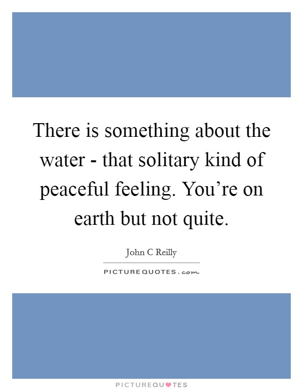 There is something about the water - that solitary kind of peaceful feeling. You're on earth but not quite Picture Quote #1