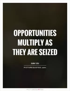 Opportunities multiply as they are seized Picture Quote #1