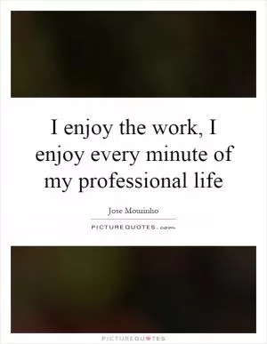 I enjoy the work, I enjoy every minute of my professional life Picture Quote #1