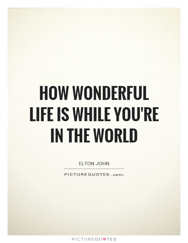How wonderful life is while you're in the world Picture Quote #1