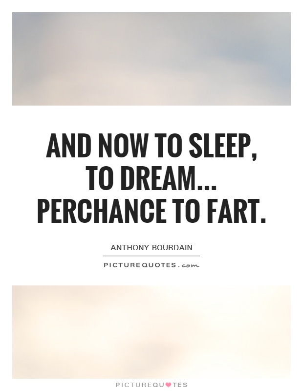And now to sleep, to dream... perchance to fart Picture Quote #1