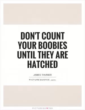 Don't count your boobies until they are hatched Picture Quote #1