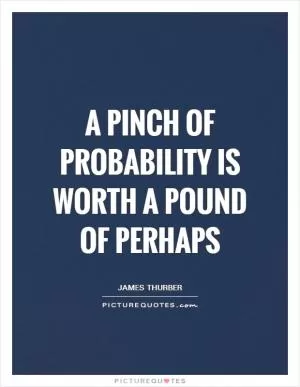A pinch of probability is worth a pound of perhaps Picture Quote #1