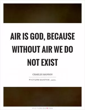 Air is God, because without air we do not exist Picture Quote #1