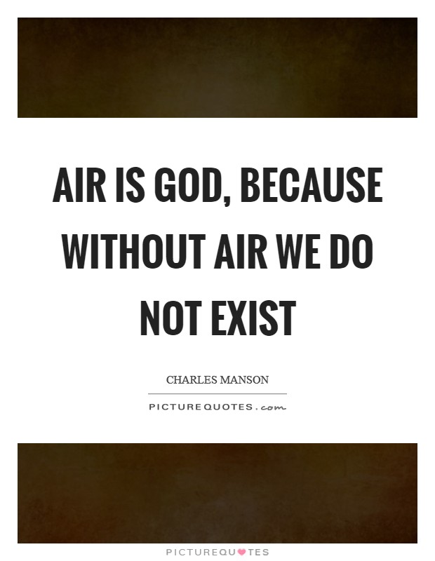 Air is God, because without air we do not exist Picture Quote #1