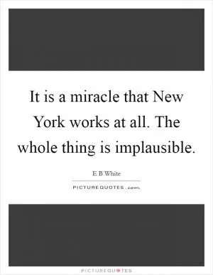 It is a miracle that New York works at all. The whole thing is implausible Picture Quote #1