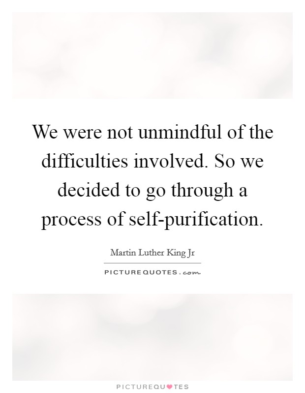 We were not unmindful of the difficulties involved. So we decided to go through a process of self-purification Picture Quote #1
