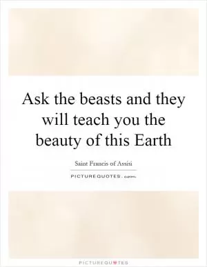 Ask the beasts and they will teach you the beauty of this Earth Picture Quote #1