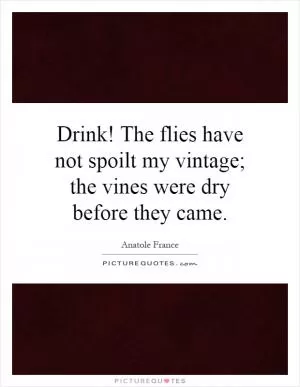 Drink! The flies have not spoilt my vintage; the vines were dry before they came Picture Quote #1
