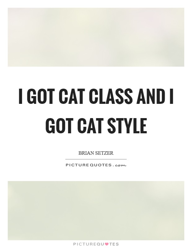 I got cat class and I got cat style Picture Quote #1