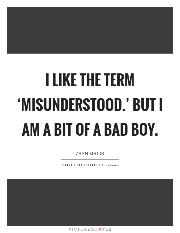 I like the term ‘misunderstood.' But I am a bit of a bad boy Picture Quote #1