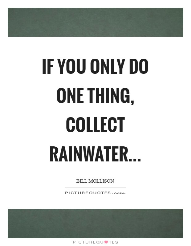 If you only do one thing, collect rainwater Picture Quote #1