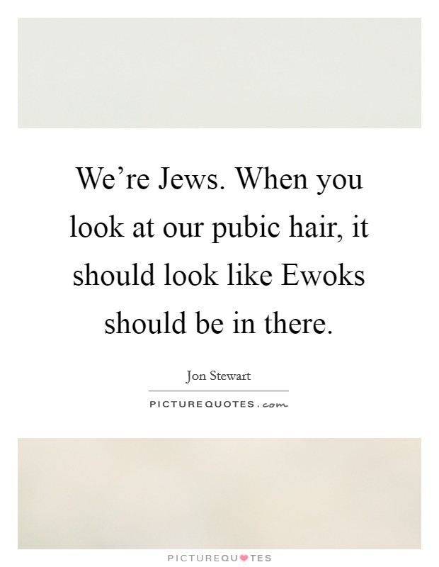 We're Jews. When you look at our pubic hair, it should look like Ewoks should be in there Picture Quote #1