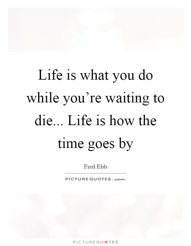 Life is what you do while you're waiting to die... Life is how the time goes by Picture Quote #1