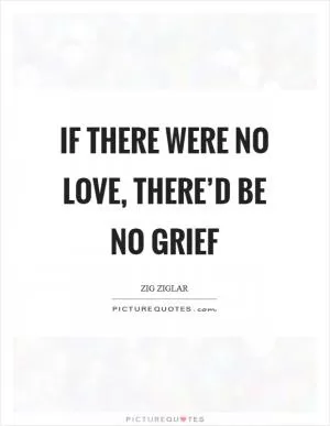 If there were no Love, there’d be no grief Picture Quote #1