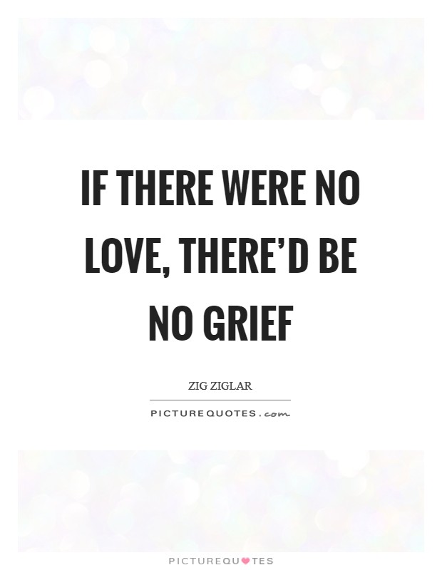 If there were no Love, there'd be no grief Picture Quote #1